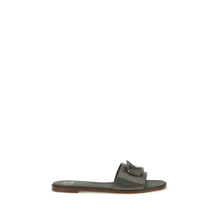 Valentino Garavani Bicolor Calf Leather Flat Sandals