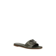 Valentino Garavani Bicolor Calf Leather Flat Sandals