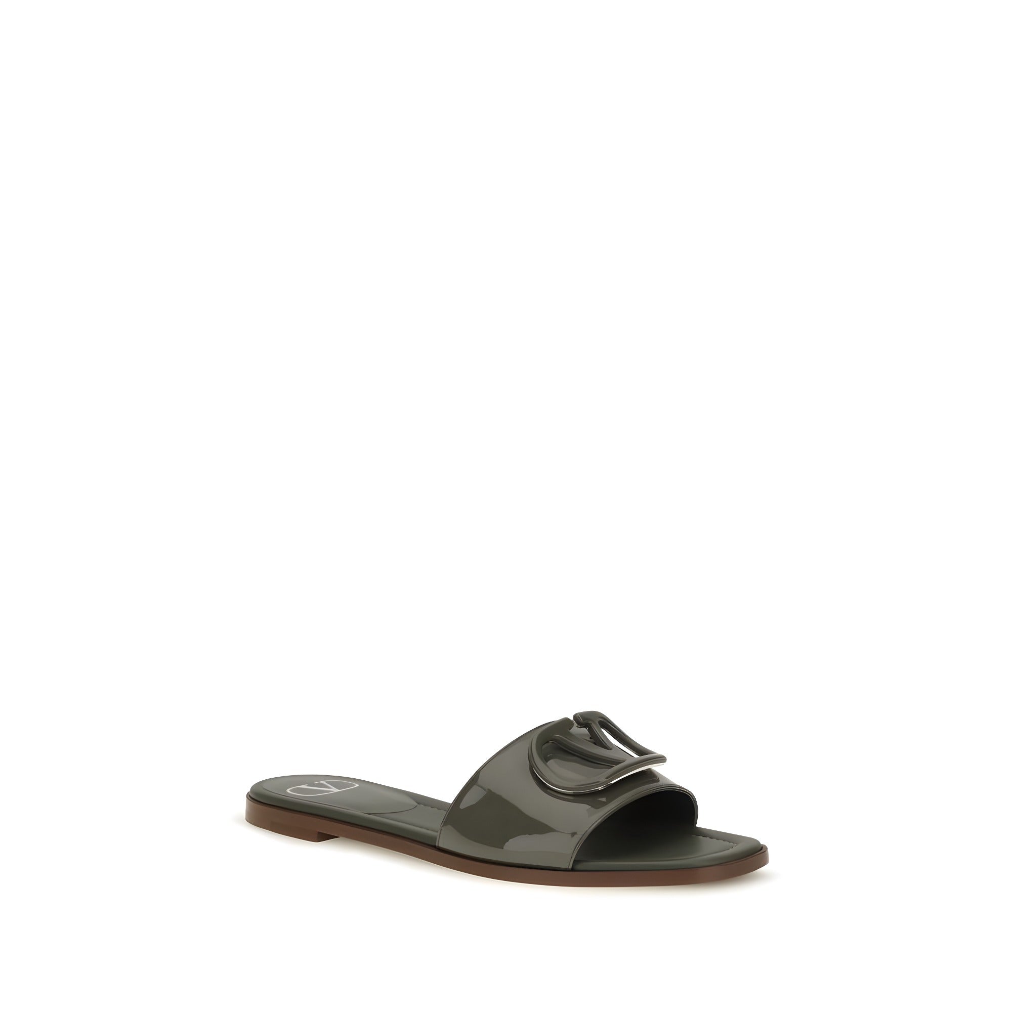 Valentino Garavani Bicolor Calf Leather Flat Sandals