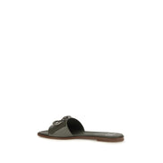 Valentino Garavani Bicolor Calf Leather Flat Sandals
