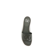 Valentino Garavani Bicolor Calf Leather Flat Sandals