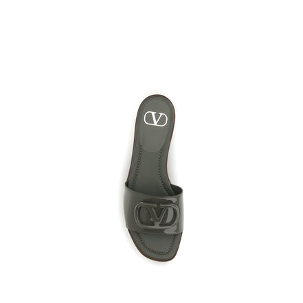 Valentino Garavani Bicolor Calf Leather Flat Sandals