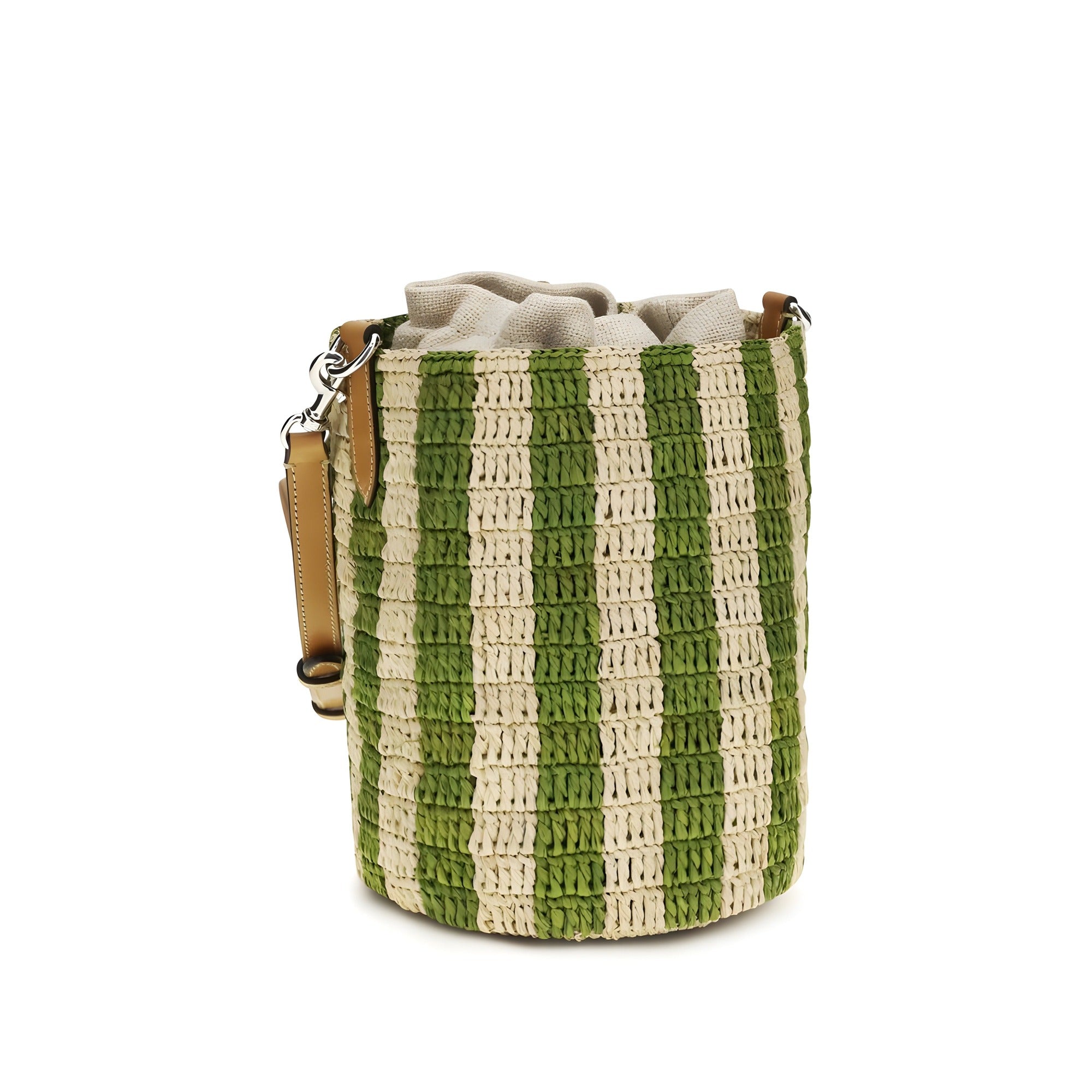 Valentino Garavani Bicolor Raffia Bucket Bag
