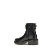Valentino Garavani Black Calf Leather Ankle Boots