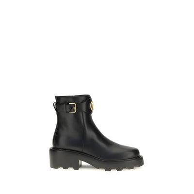 Valentino Garavani Black Calf Leather Ankle Boots