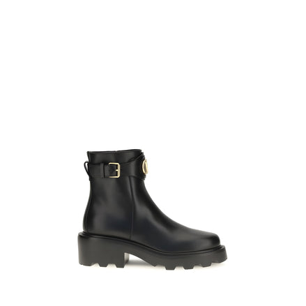 Valentino Garavani Black Calf Leather Ankle Boots
