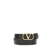 Valentino Garavani Black Calf Leather Belt