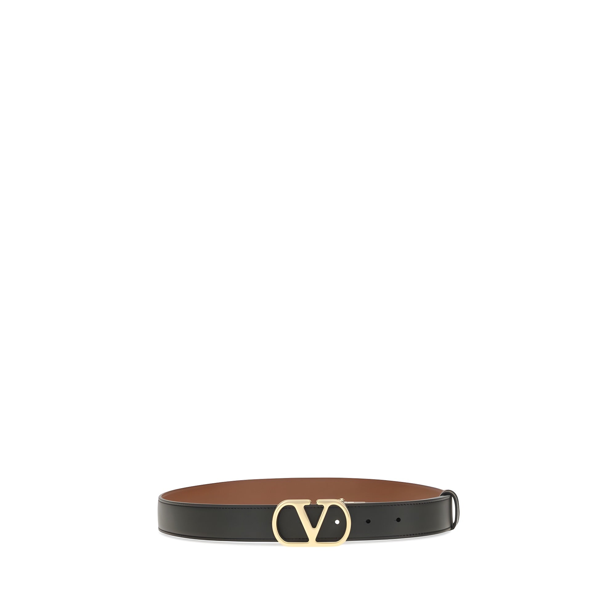 Valentino Garavani Black Calf Leather Belt