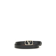 Valentino Garavani Black Calf Leather Belt