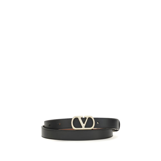 Valentino Garavani Black Calf Leather Belt
