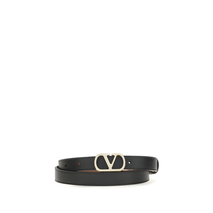 Valentino Garavani Black Calf Leather Belt