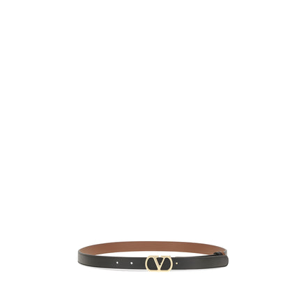 Valentino Garavani Black Calf Leather Belt