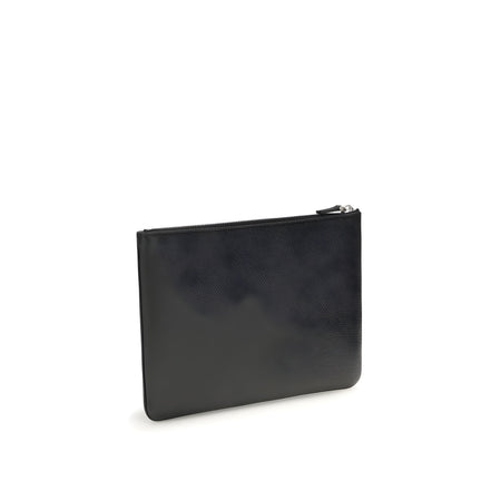 Valentino Garavani Black Calf Leather Bos Taurus Clutch Bag