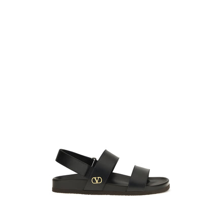 Valentino Garavani Black Flat Sandals