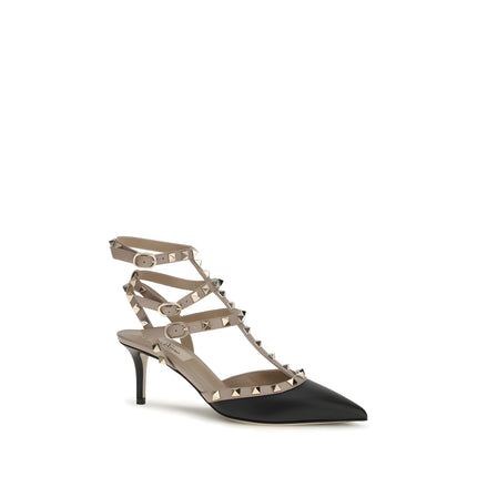 Valentino Garavani Black Calf Leather High Heel Pumps
