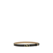 Valentino Garavani Black Reversible VLogo Belt 2cm