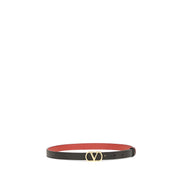 Valentino Garavani Black Calf Leather Regular Belt