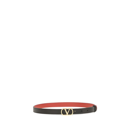 Valentino Garavani Black Calf Leather Regular Belt