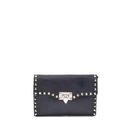 Valentino Garavani Black Calf Leather Shoulder Bag