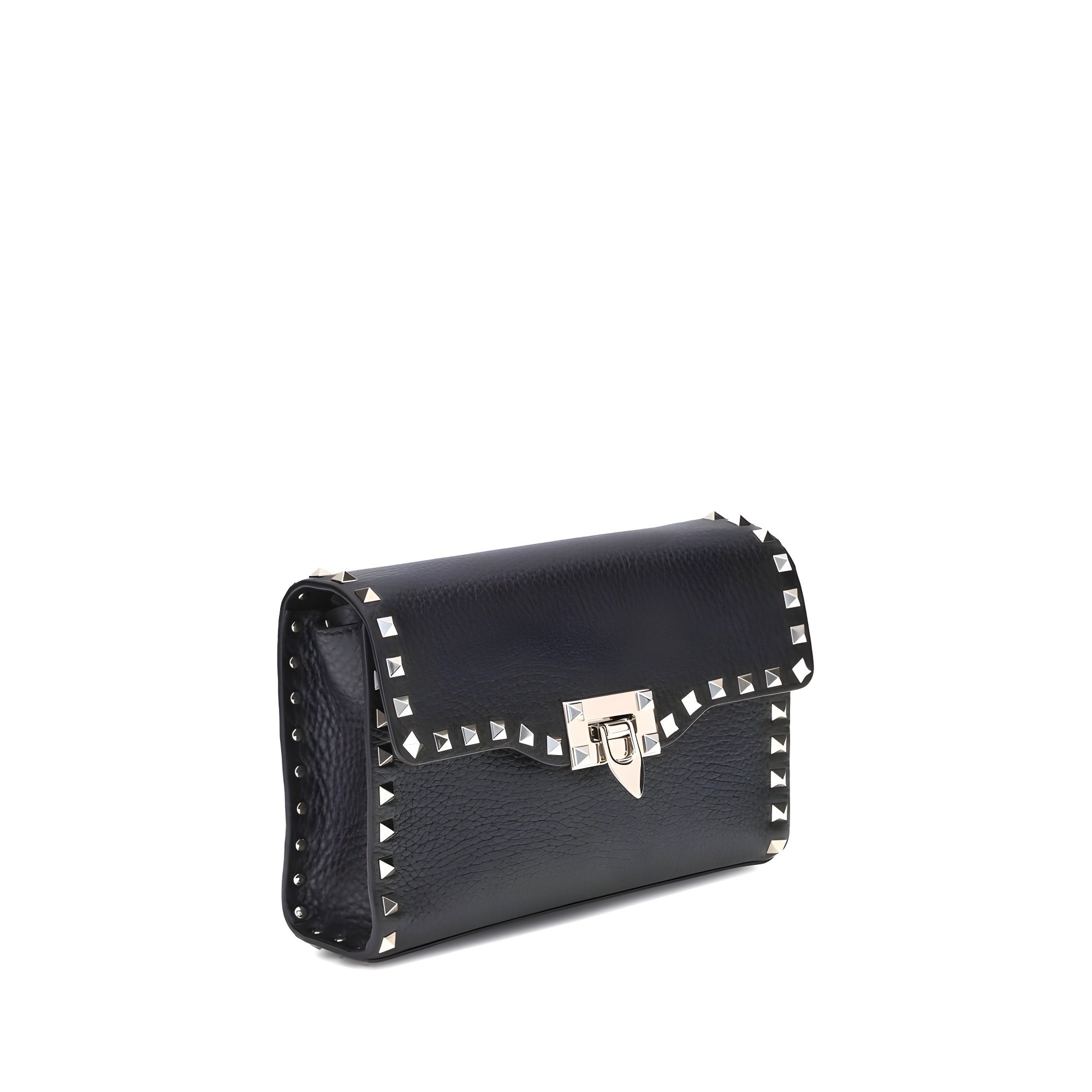 Valentino Garavani Black Calf Leather Shoulder Bag