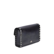 Valentino Garavani Black Calf Leather Shoulder Bag