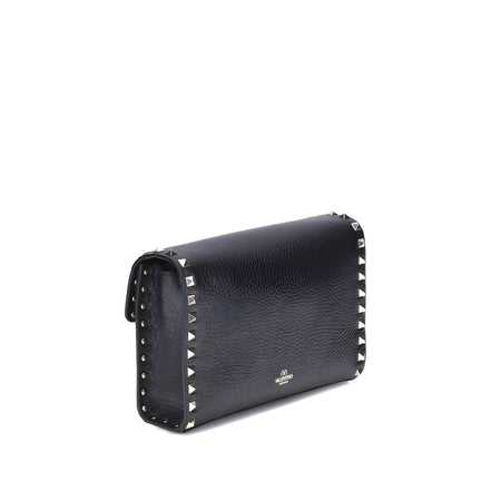 Valentino Garavani Black Calf Leather Shoulder Bag