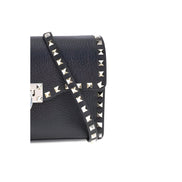 Valentino Garavani Black Calf Leather Shoulder Bag