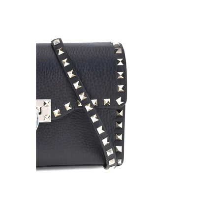 Valentino Garavani Black Calf Leather Shoulder Bag