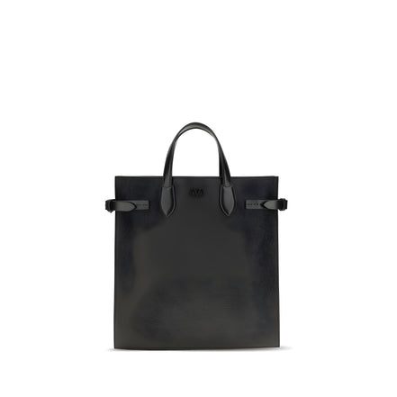 Valentino Garavani Black Calf Leather Shoulder Bag