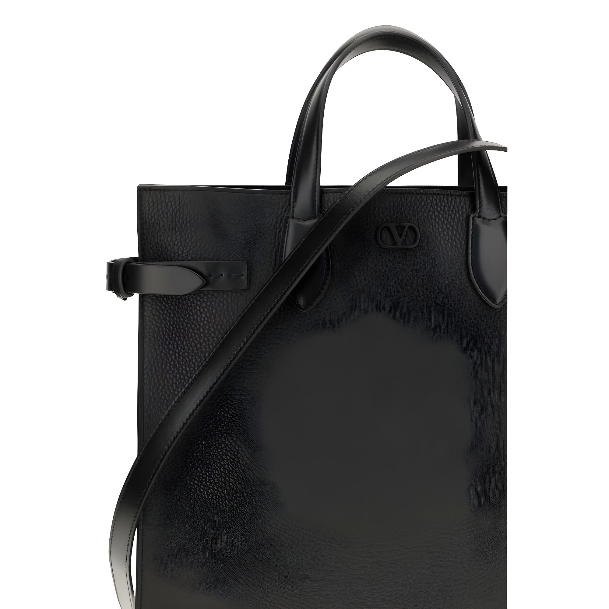 Valentino Garavani Black Calf Leather Shoulder Bag