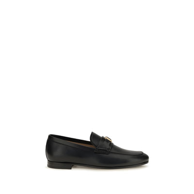 Valentino Garavani Black Calf Leather Slip-On Loafers