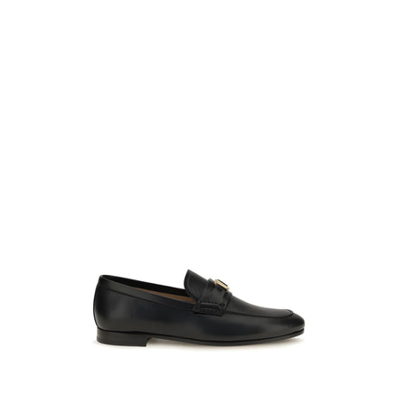 Valentino Garavani Black Calf Leather Slip-On Loafers