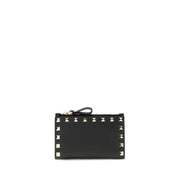 Valentino Garavani Black Calf Leather Card Holder