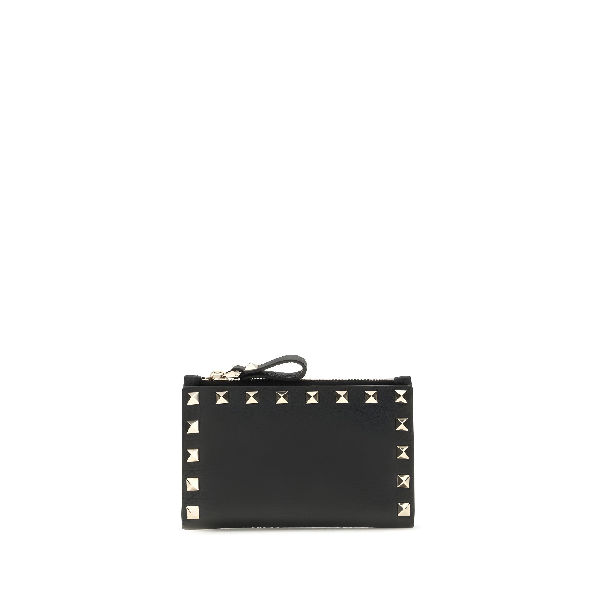 Valentino Garavani Black Calf Leather Card Holder