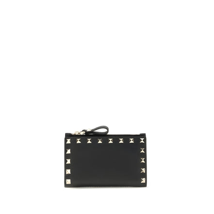 Valentino Garavani Black Calf Leather Card Holder
