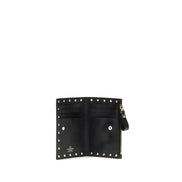 Valentino Garavani Black Calf Leather Card Holder