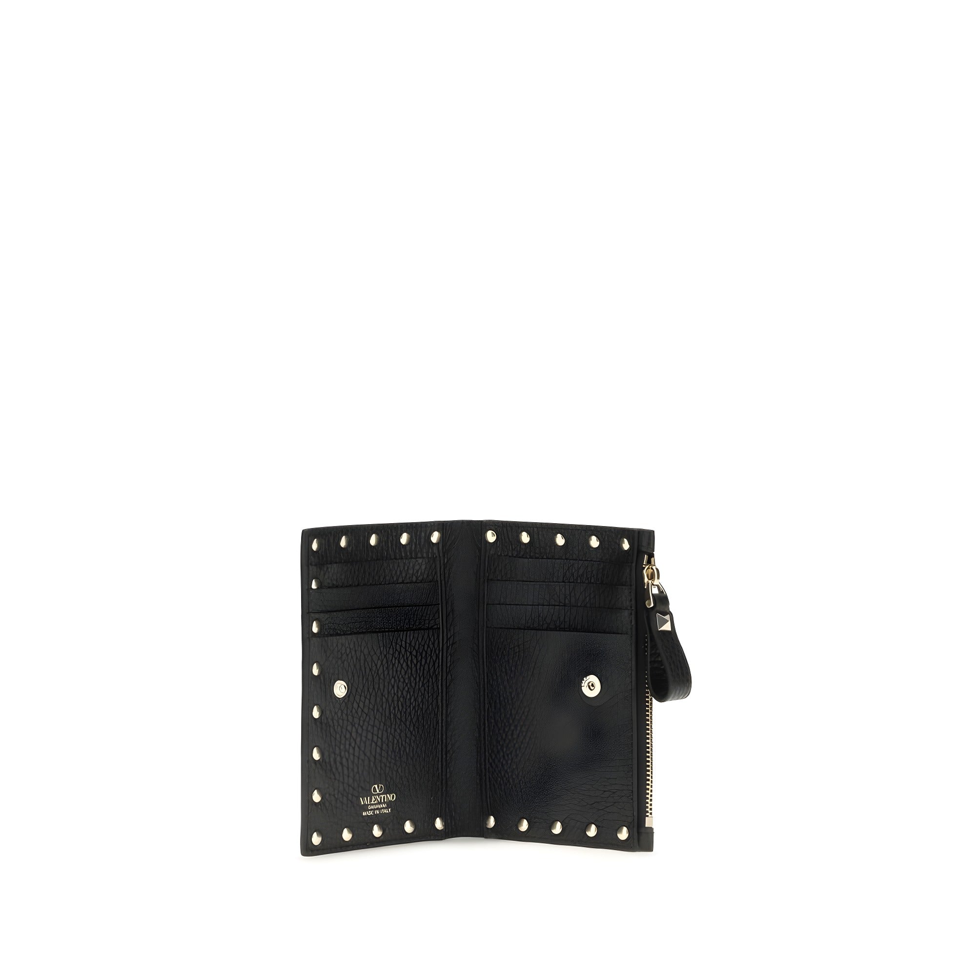 Valentino Garavani Black Calf Leather Card Holder