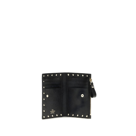 Valentino Garavani Black Calf Leather Card Holder
