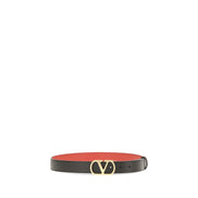 Valentino Garavani Black Calf Leather Regular Belt