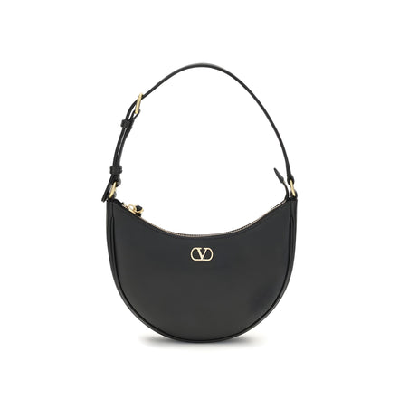 Valentino Garavani Black Calf Leather Shoulder Bag