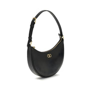 Valentino Garavani Black Calf Leather Shoulder Bag