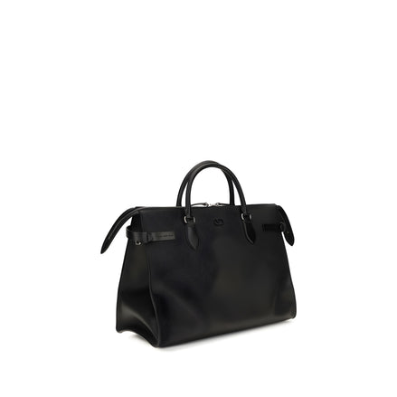 Valentino Garavani Black Calf Leather Shoulder Bag Antibes