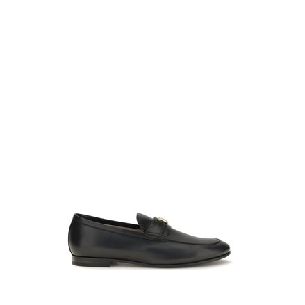 Valentino Garavani Black Calf Leather Slip-On Loafers