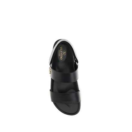 Valentino Garavani Black Flat Sandals