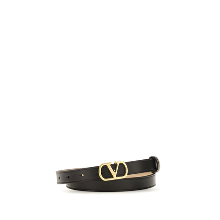 Valentino Garavani Black Lambskin Regular Belt