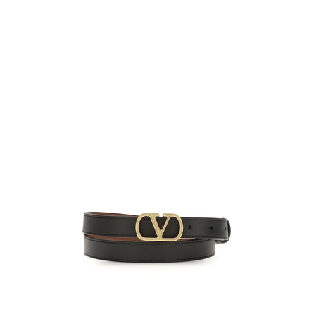 Valentino Garavani Black Lambskin Regular Belt