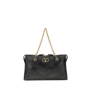 Valentino Garavani Black Lambskin Shoulder Bag