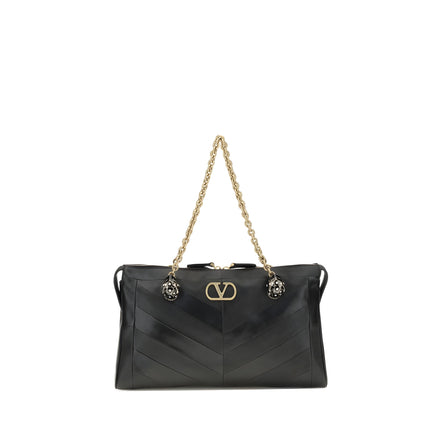 Valentino Garavani Black Lambskin Shoulder Bag