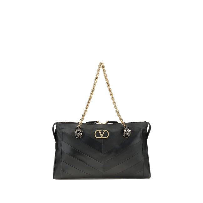 Valentino Garavani Black Lambskin Shoulder Bag