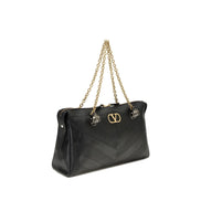 Valentino Garavani Black Lambskin Shoulder Bag